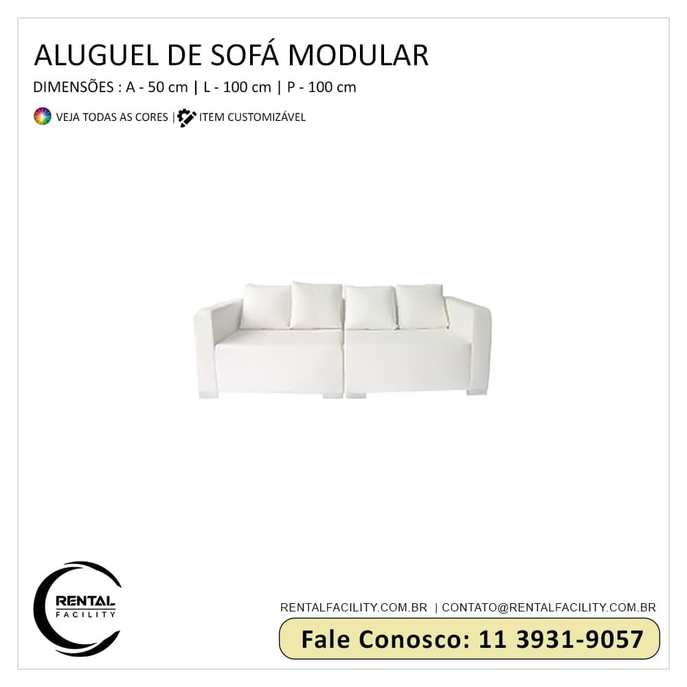 Aluguel de Sofás Modulares 03 Lugares em Couro