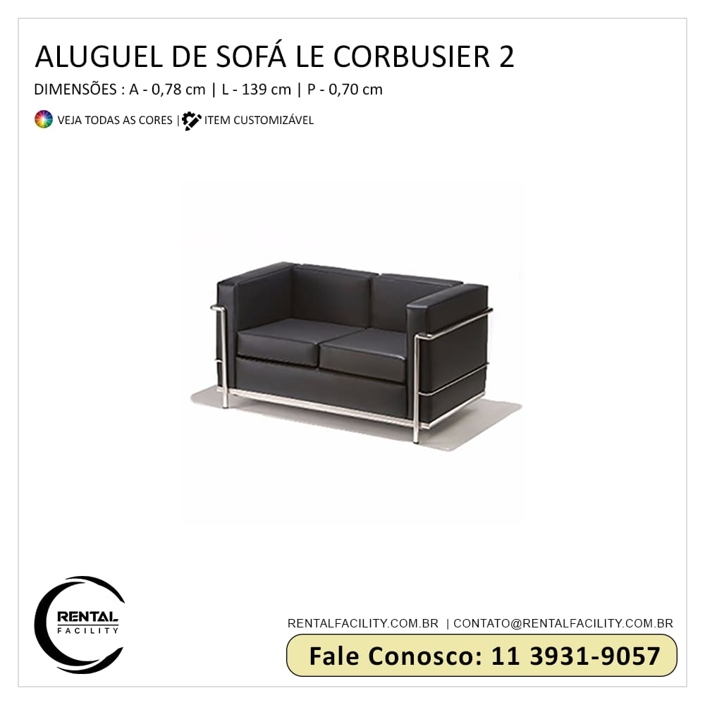 Locação de Sofás Le Corbusier LC2 Locação de Sofás Le Corbusier LC2