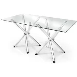 Aluguel Mesa Retangular Cristal Cromada