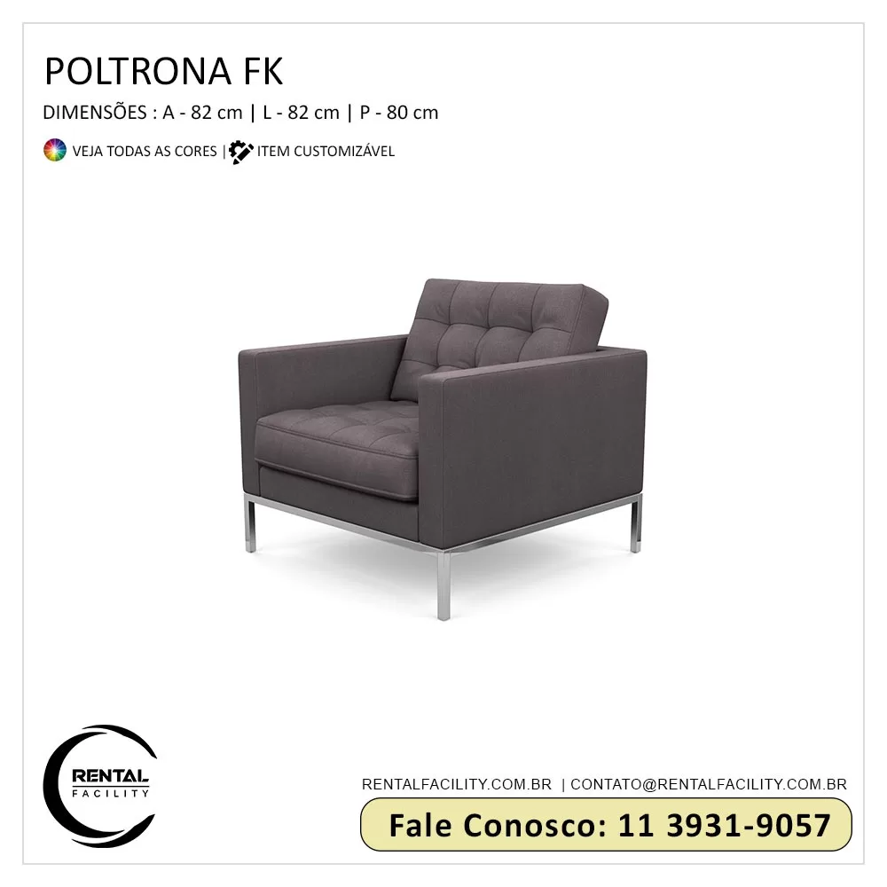 Aluguel de Poltronas FK Cinza