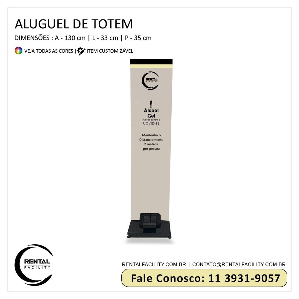 Aluguel de Totem de Álcool Gel