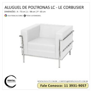 Aluguel de Poltrona LC Le Corbusier Branca